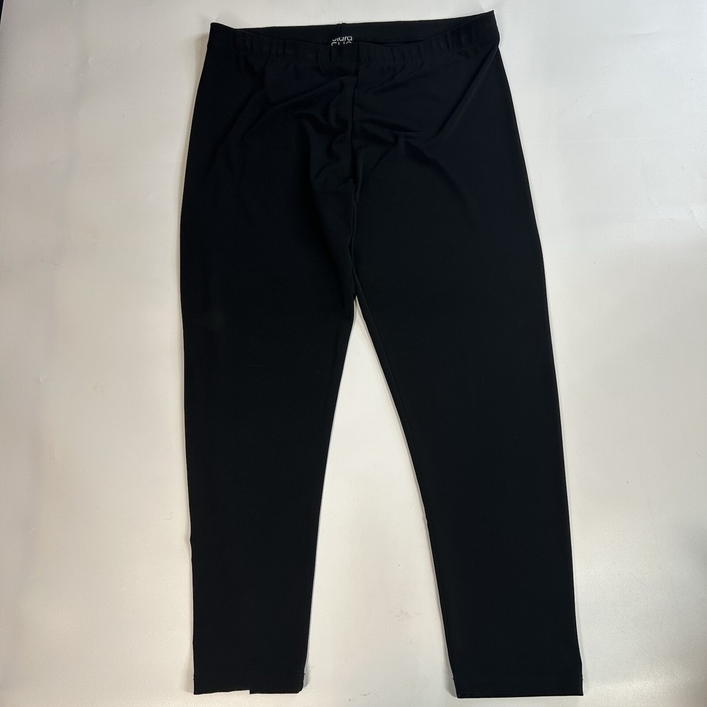 Clara Sunwoo Black Signature Slim Crop Leggings Women's Large Pull On Pants
